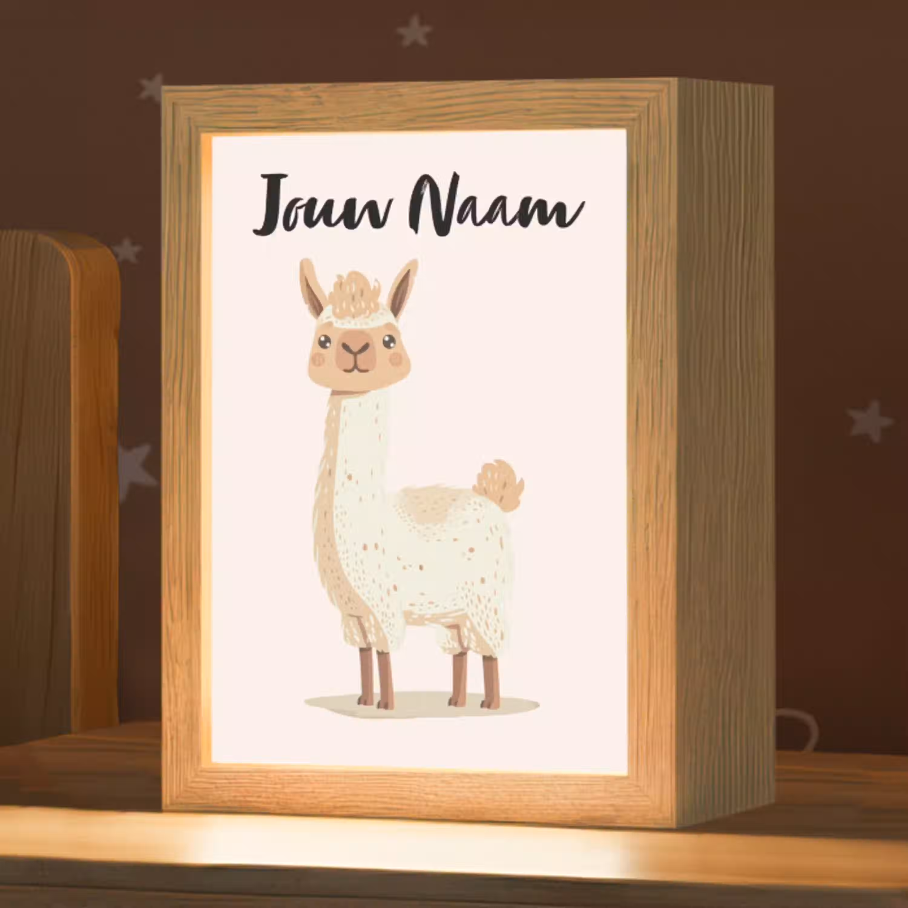 Lama - Dieren - Boerderij - Pastel Light Box met kabel (Kinderlampje) klein -zzz_3d_website