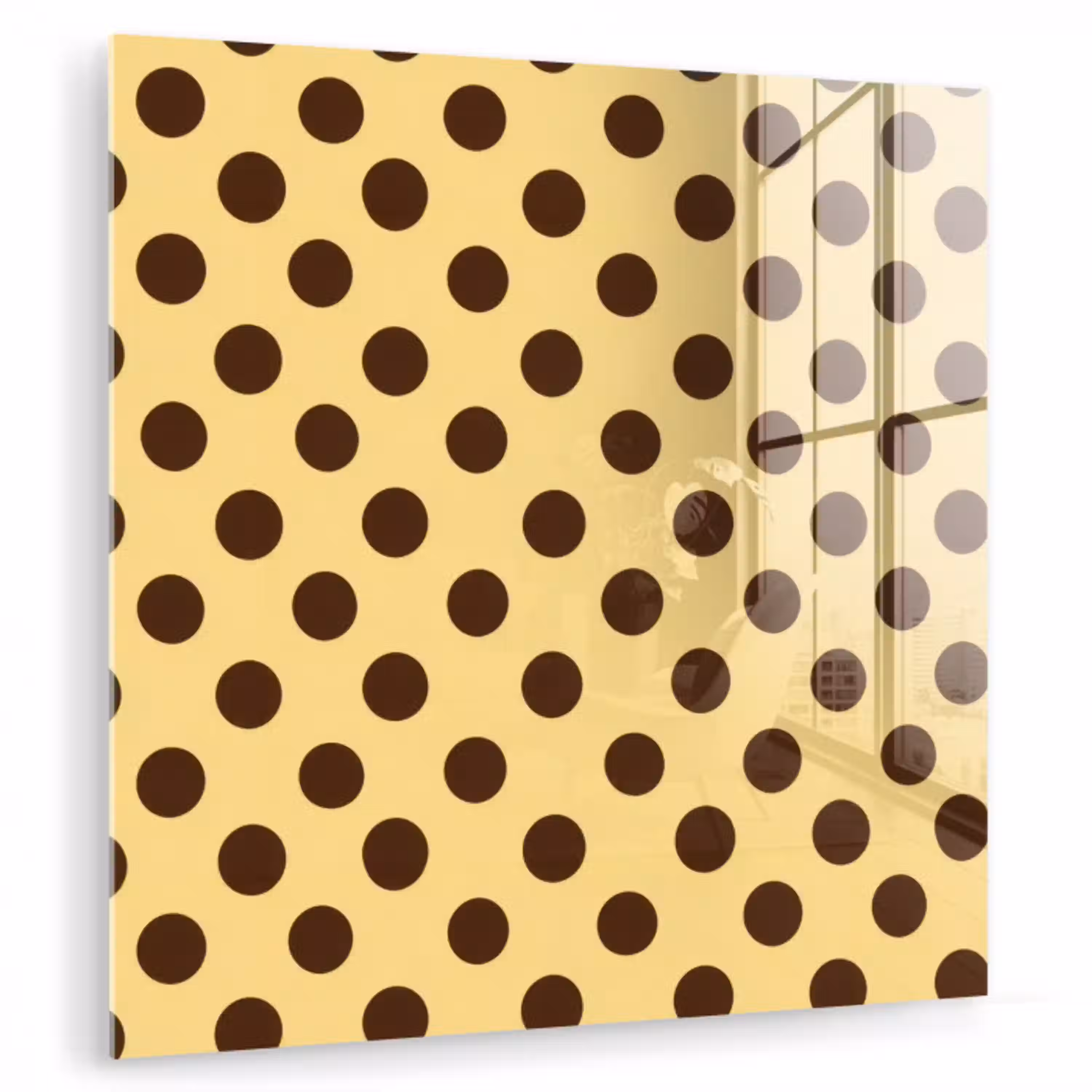 Polka Dot - Stippen - Retro - Geel - Bruin plexiglas 5mm klein 11 -zzzproduct_nieuw