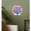 Koraal - Verfstructuur - Rood - Blauw Wandcirkel behangsticker klein -sfeer2