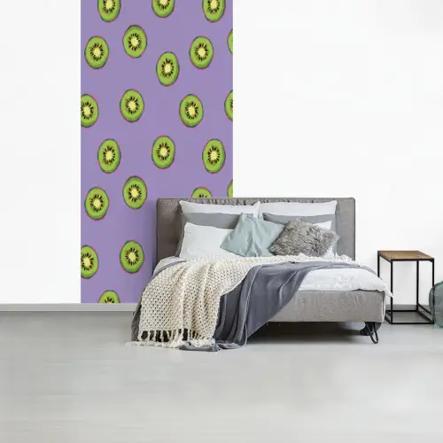 Kiwi - Patroon - Paars fotobehang vinyl groot 64 -slaapkamer