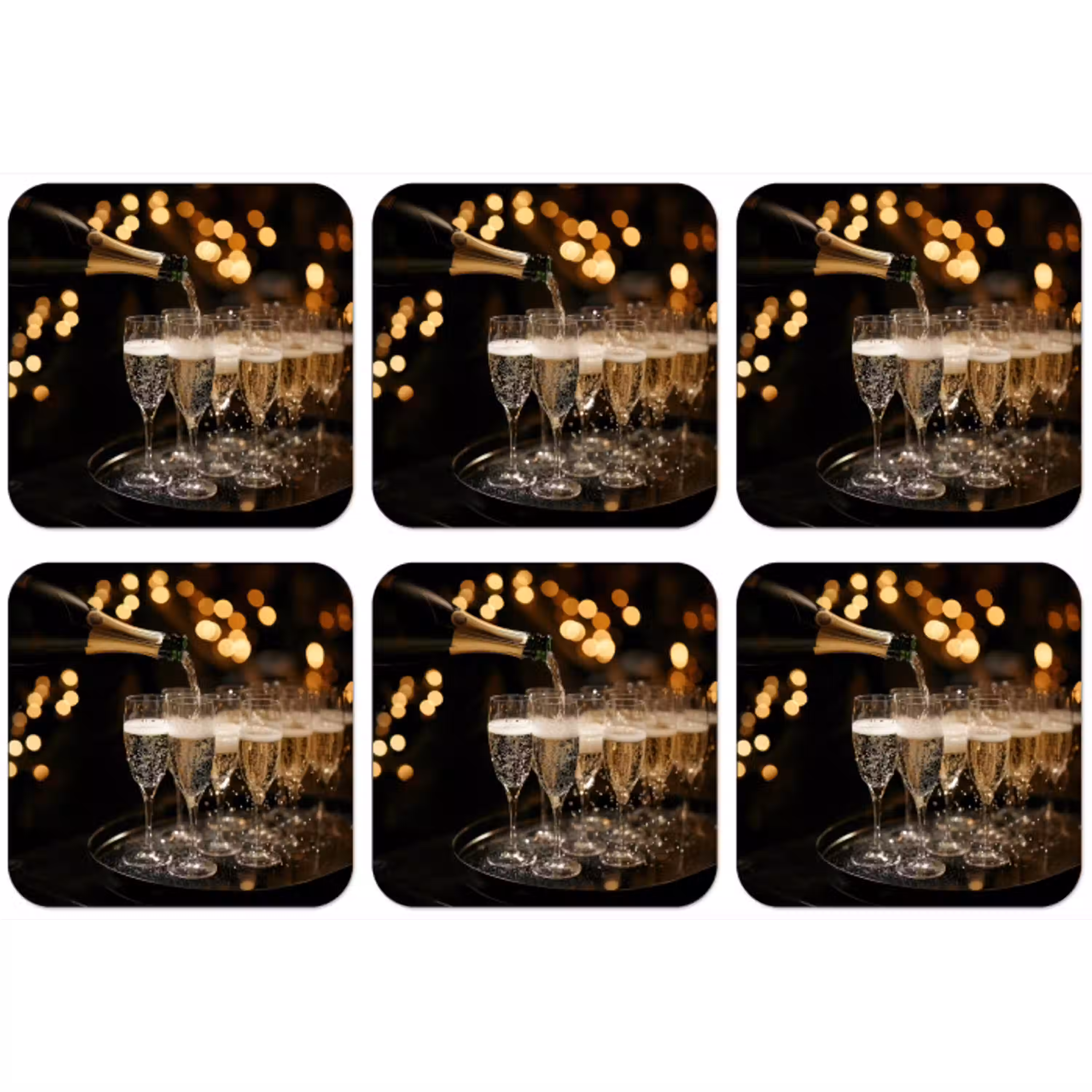 Lichtjes - Champagne - Dienblad - Glazen onderzetter kurk middel -zkaufland3dotto