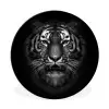 Tijger - Dieren - Zwart - Wit - Portret - Wild Wandcirkel aluminium klein -3d