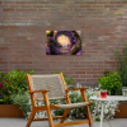 Poort - Paars - Bloemen Tuinposter op houten frame 2 cm dik klein -sfeer3