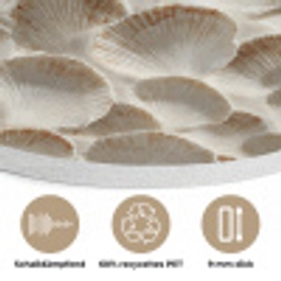 Schelpen - Waaiervorm - Wit Akoestische PET Vilt - Rond klein 838 -closeup_DE