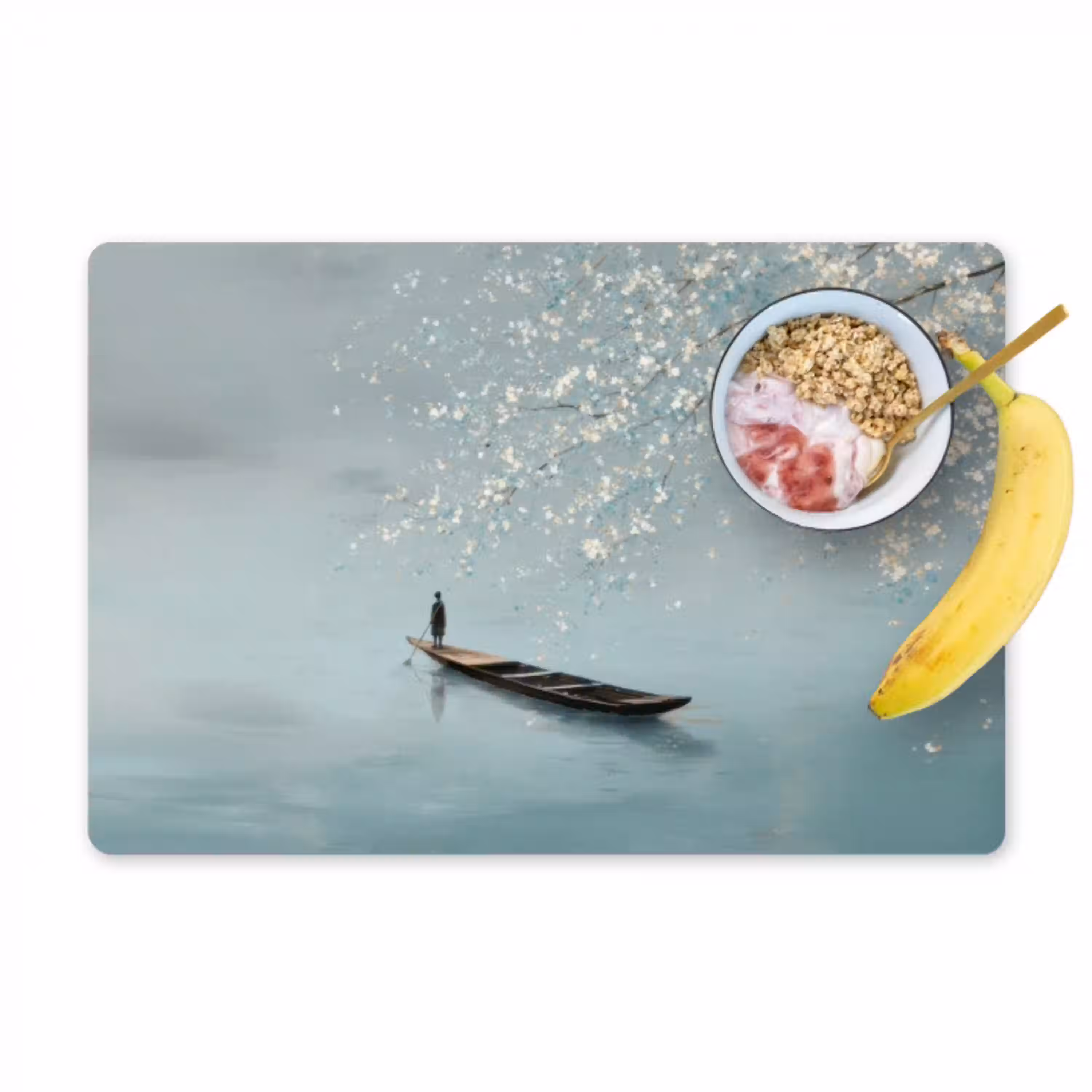 Bloesems - Minimalistisch - Wateroppervlak - Boot Placemat vinyl groot -zzzproduct_Kitchenyeah-website