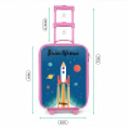 Raket - Planeet - Sterren - Veelkleurig Kinderkoffer - Roze klein -productfoto_formaten