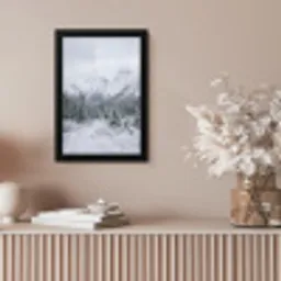 Weg - Bergen - Sneeuw - Naaldbos - Avontuurlijk fotolijst zwart zonder passe partout klein -sfeer5