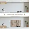 Golven - 3D - Crème keuken achterwand spatscherm klein 900 -voor_na_NL