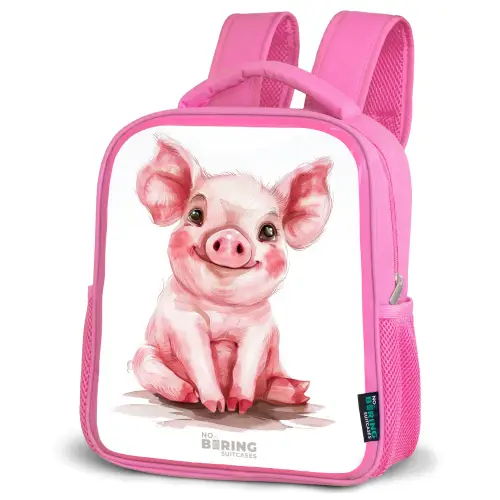 Roze baby varken Kinderrugzak - Roze middel -schuin