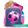Voetbal -  Verf - Roze - Blauw Kinderrugzak - Roze middel -inhoud_NL