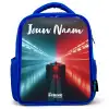 Raceauto - Verlichting - Neon - Rood Kinderrugzak - Blauw middel -3d