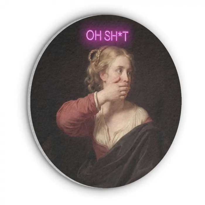 Quote - Neon - vrouw Akoestische PET Vilt - Rond klein -3d