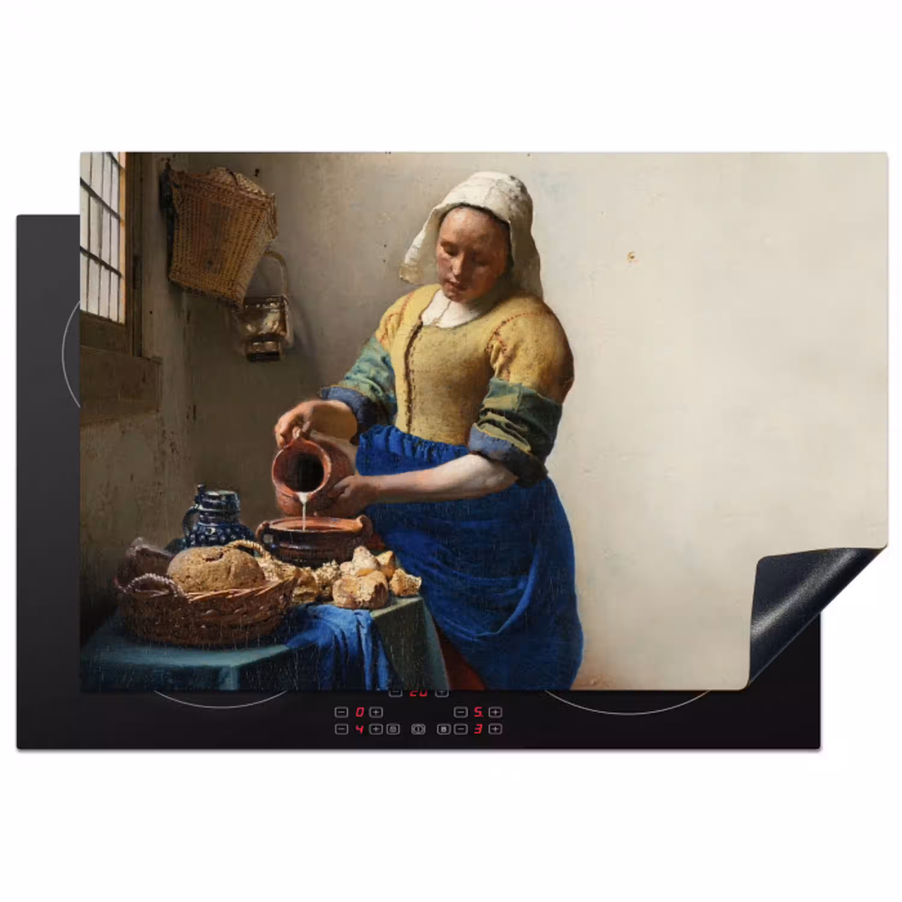 Het melkmeisje - Kunst - Oude meesters - Vermeer Inductie beschermer vinyl 3mm klein -3d
