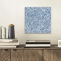 Abstract - Blauw - Bladeren aluminium wit klein -sfeer1