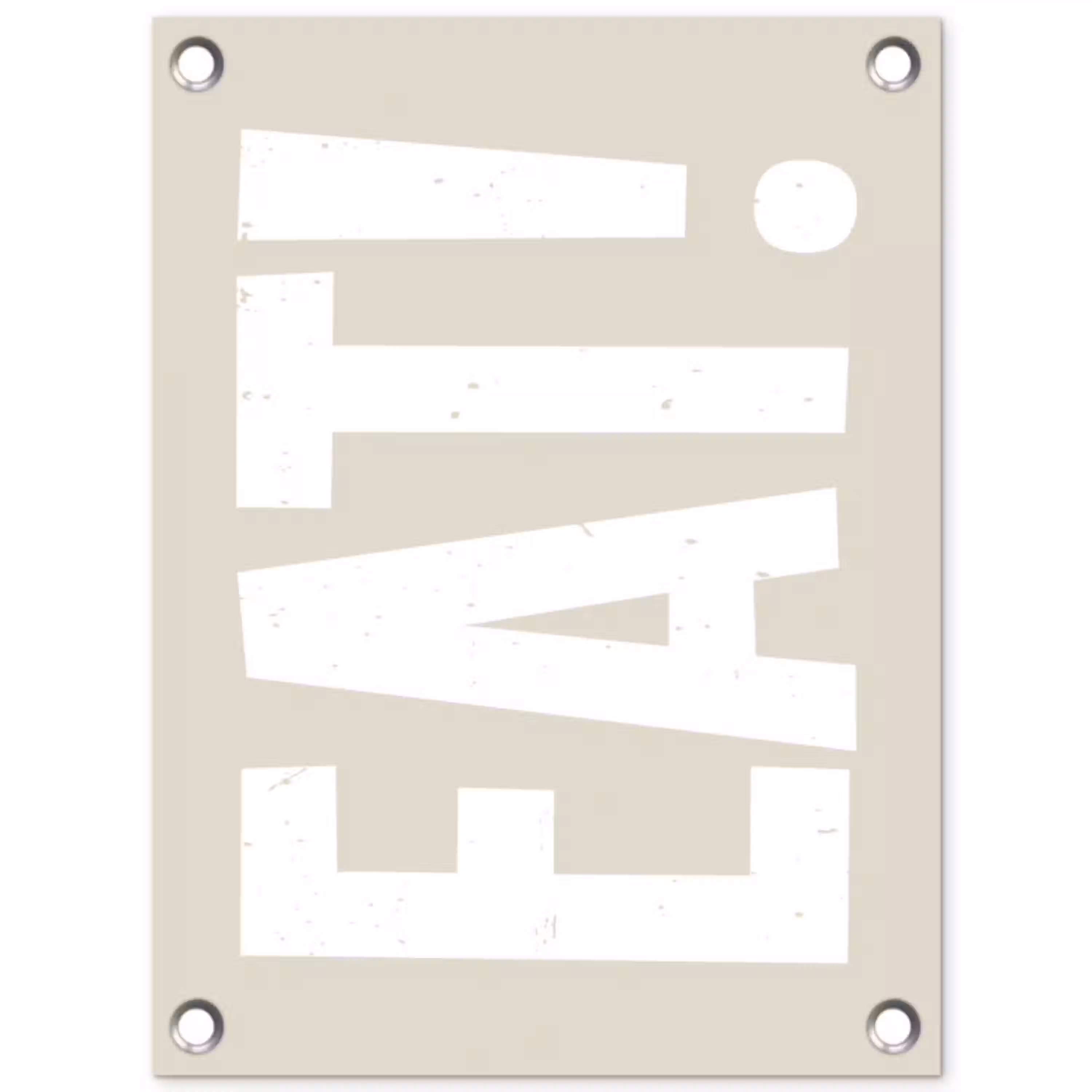 Eten - Decoratie - Beige - Wit tuinposter los doek klein -3d