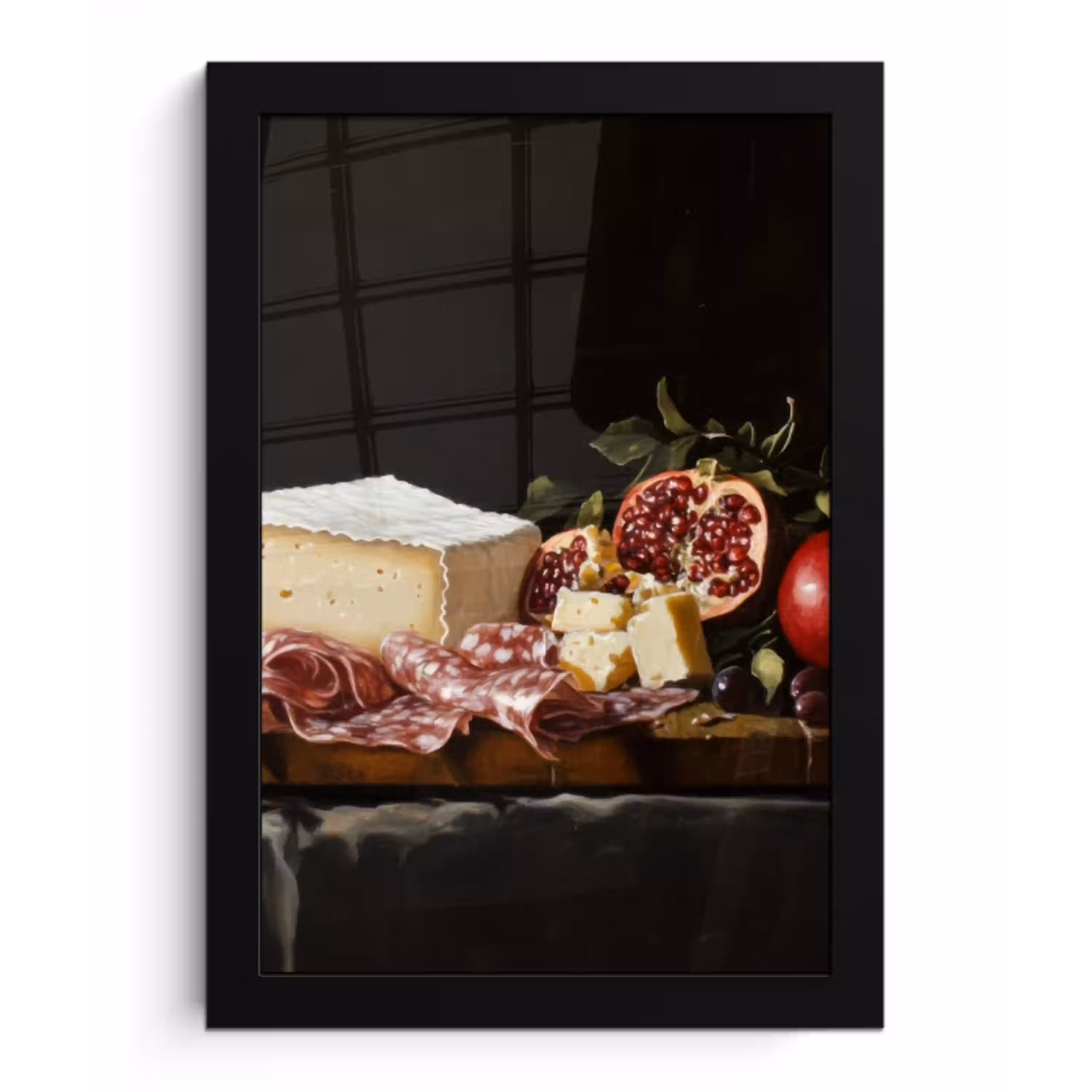 Stilleven - Vintage - Borrelplank fotolijst zwart zonder passe partout klein -3d