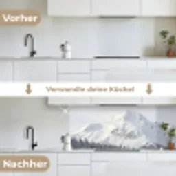 Berg - Sneeuw - Winter - Natuur - Wit keuken achterwand 2 middel -voor-na_DE