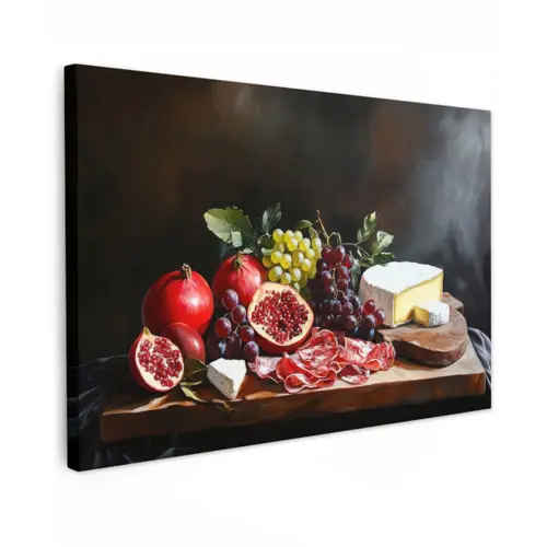 Borrelplank - Stilleven - Vintage Tuinposter op houten frame 2 cm dik klein -3d