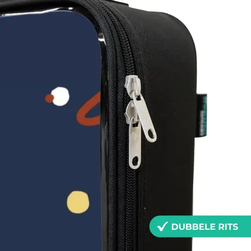 Patroon  van planeten Kinderkoffer - Zwart klein -rits_NL