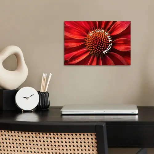 Close up - Bloem - Quote - Rood poster papier klein -sfeer1