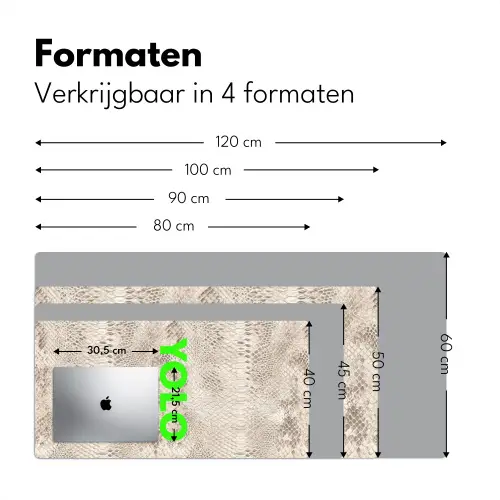 YOLO - Groen - Neon - Slangenprnt Muismat XXL klein -sfeer5