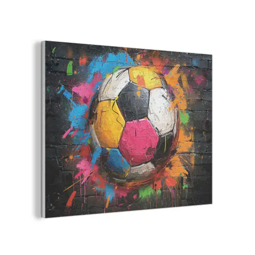 Graffiti - Voetbal - Muur - Street art - Sport PET vilt klein -3d