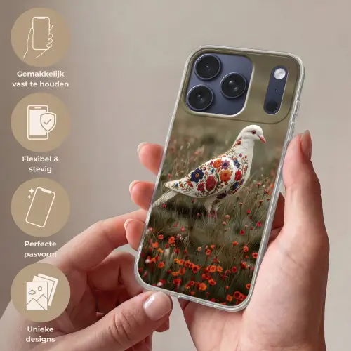 Duif - Bloemen - Natuur Telefoonhoesje iPhone 17 Pro klein -sfeer3_NL