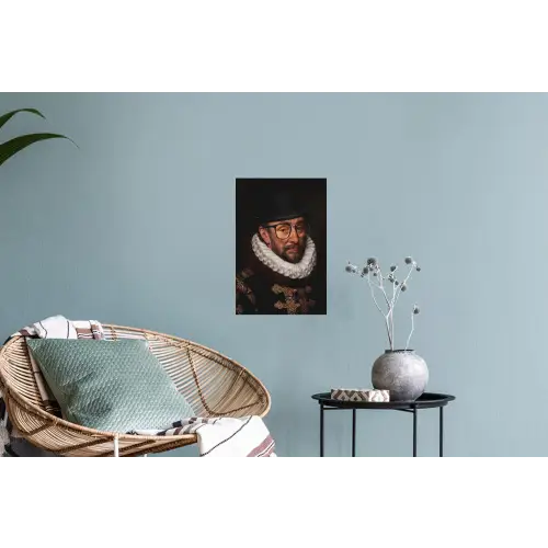 Willem van Oranje - Adriaen Thomasz - Bril Muursticker klein -plant