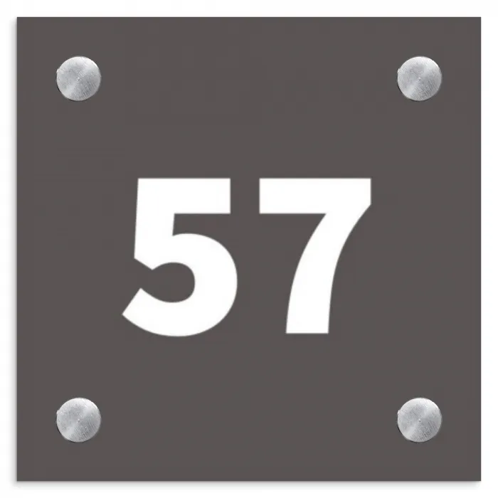Grijs - Traditioneel Naambord Vierkant klein -3d