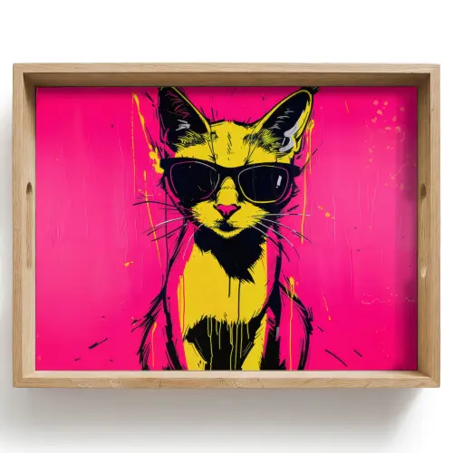 Kat - Art - Zonnebril - Roze Dienblad Rechthoek middel -z3d_shopping