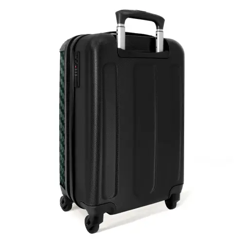 Groene carbonstructuur met zwarte middenstreep NBS - Handbagage koffer - Volwassenen Unisex middel -achterkant