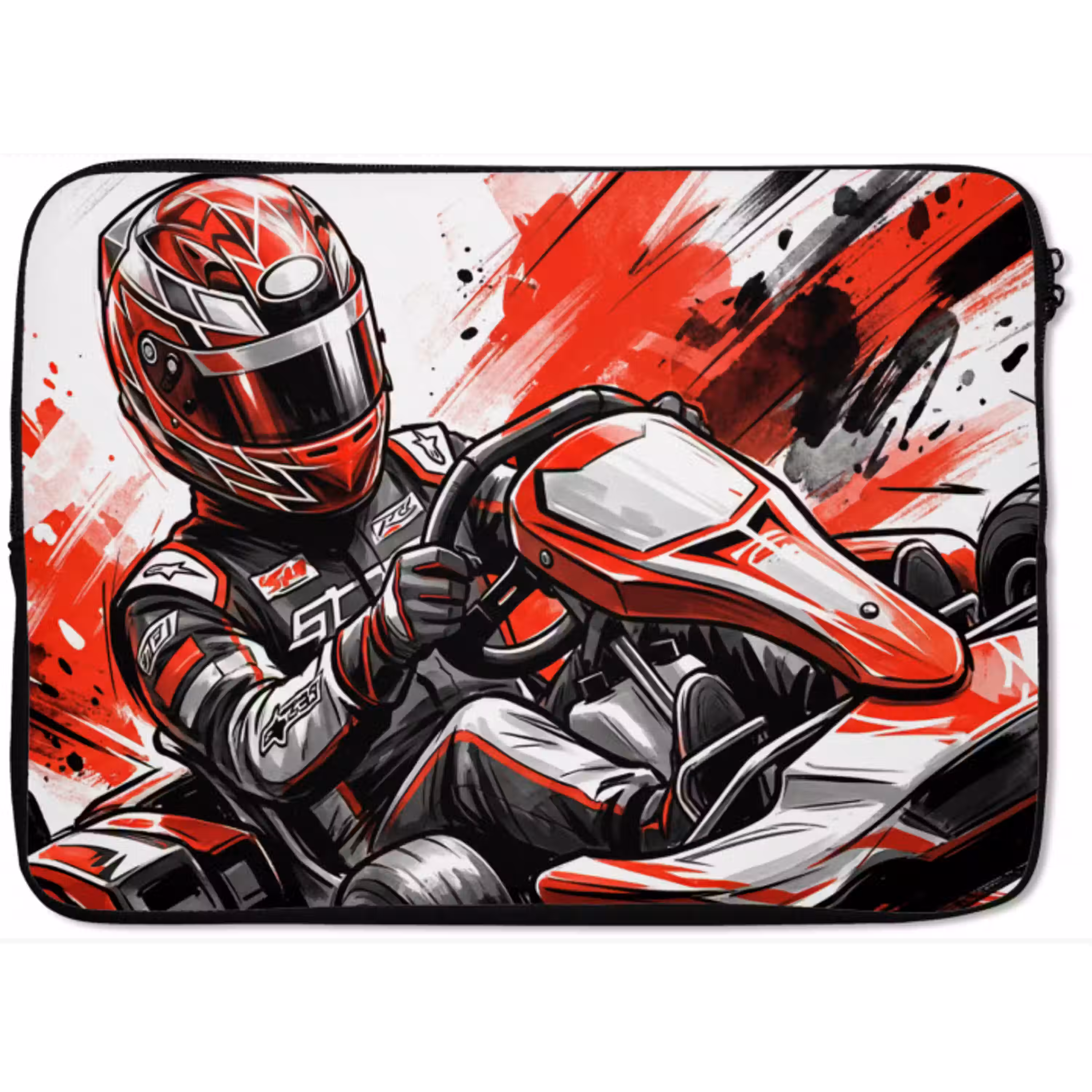 Kart - Coureur - Snelheid - Rood laptophoes neopreen klein -zkaufland3dotto