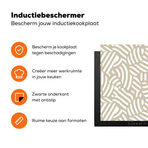 Abstract - Modern - Beige Inductie beschermer vinyl 3mm klein 276 -zzzzzzz-td-ups