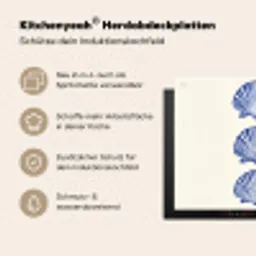 Schelpen - Blauw - Patroon Inductie beschermer vinyl 3mm middel -zzzzzzusp-haakje_DE