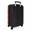 Dicht patroon van rode harten op roze achtergrond NBS - Handbagage koffer - Kinderen Unisex middel -achterkant