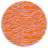 Retro - Golvend - Oranje Wandcirkel kunststof plaat 5mm dik klein 188 -3d