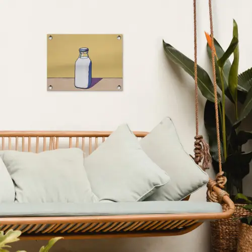 Glazen - Fles - Illustratie - Melk tuinposter los doek klein -sfeer7