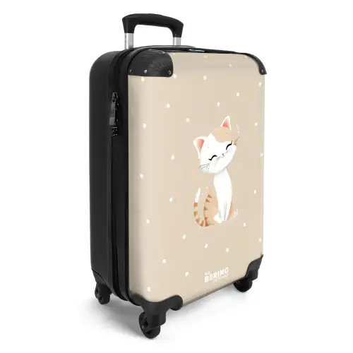 Kat omringd door beige stippen NBS - Handbagage koffer - Volwassenen Unisex middel -productfoto_3d