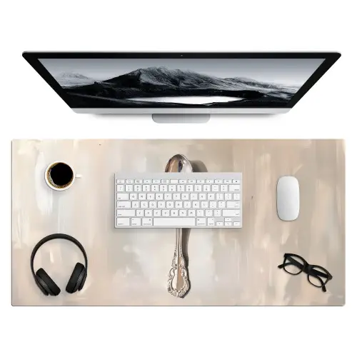 Lepel - Verf - Zilver Muismat XXL klein -3d