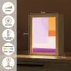Vlakken - Abstract - Rechthoekig - Oranje Light Box met kabel (Tafellamp) klein -USP_NL