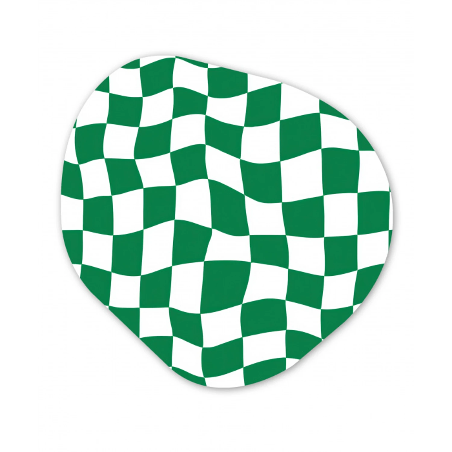 Schaakbord - Golvend - Groen Wandcirkel Organisch Forex 3mm klein 629 -3d