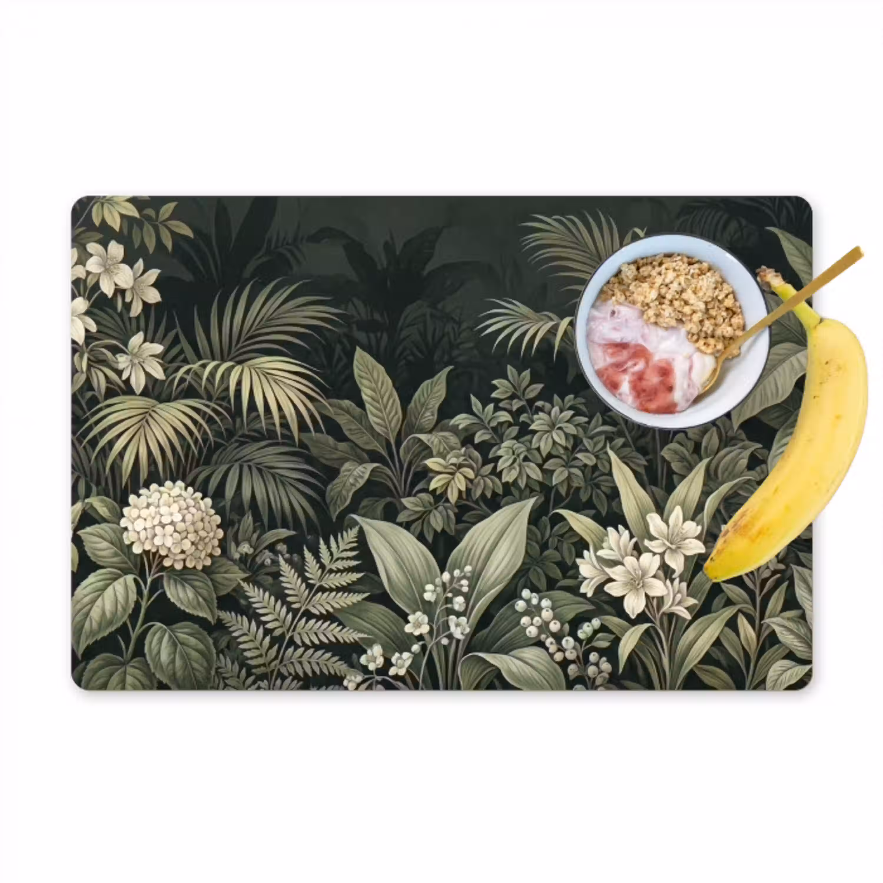 Jungle - Bladeren - Botanisch - Groen Placemat vinyl groot -zzzproduct_Kitchenyeah-website