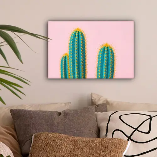 Cactussen - Modern - Pastel canvas 2cm klein -sfeer1