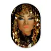 Vrouw - Cleopatra - Goud - Sieraden - Make up - Luxe Wandcirkel Ovaal Forex klein -3d