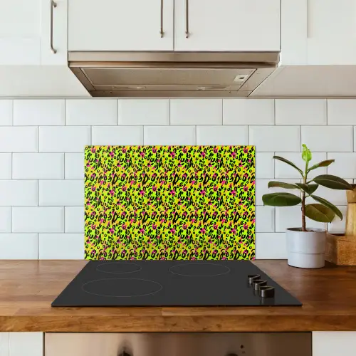 Dieren - Neon - Groen - Panterprint keuken achterwand spatscherm klein 900 -sfeer2