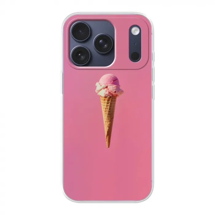Hoorntje - Schepijs - Roze Telefoonhoesje iPhone 17 Pro klein -3d