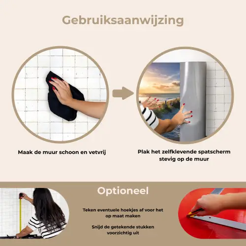 Zonsondergang - Strand - Duin - Gras - Bank keuken achterwand spatscherm klein -gebruiksaanwijzing_NL