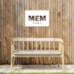 Mem - Lettercollage Tuinposter op houten frame 2 cm dik klein -sfeer4