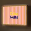 Verticaal - Strepen - Oranje - Ciao bella Light Box met batterij (Wandlamp) middel -z3d_website
