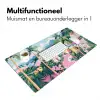 Kleurrijk - Huizen - Heuvels - Roze Muismat XXL klein -sfeer4